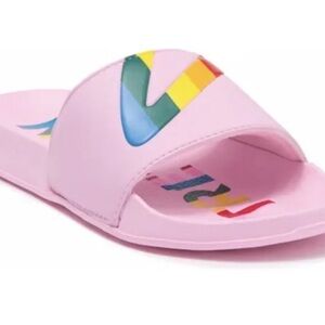 Tretorn Pink Slides with Colorful Logo